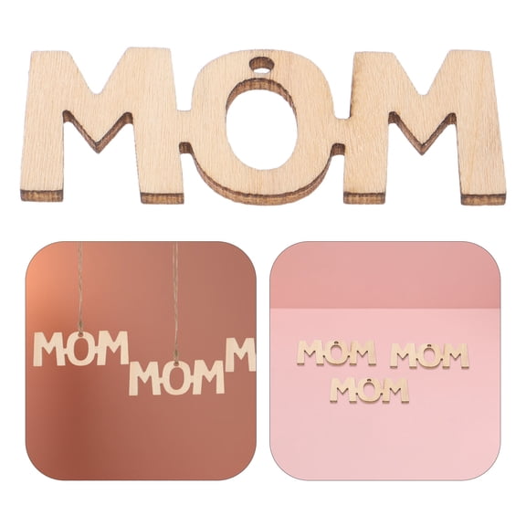 RENACLIPY 30Pcs Small Wooden Slices Paintable Wood Shapes for Mothers Day Craft Activities