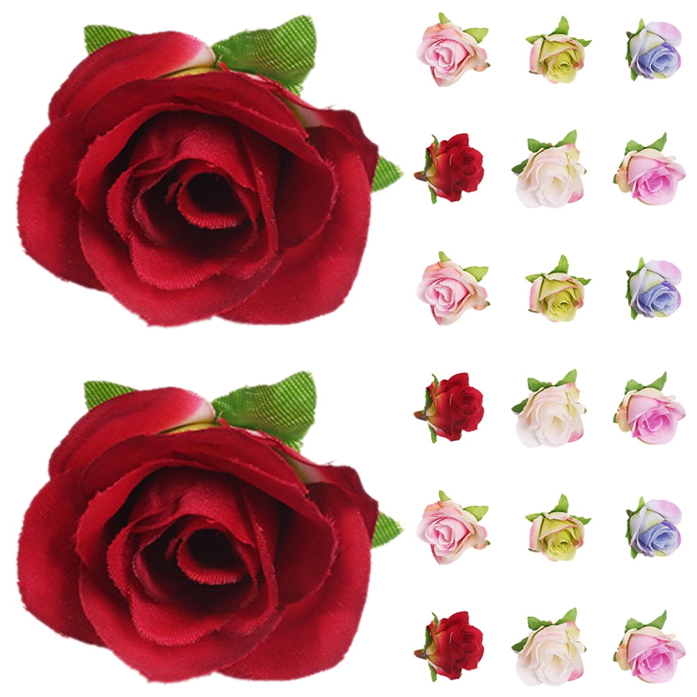 RENACLIPY 30pcs Fake Flower Heads for Craft Spun Silk Cloth DIY Crafts ...