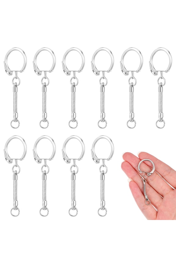 30Pcs Snake Chain Key Rings with Durable Clasp for Secure Key Use and Craft Projects