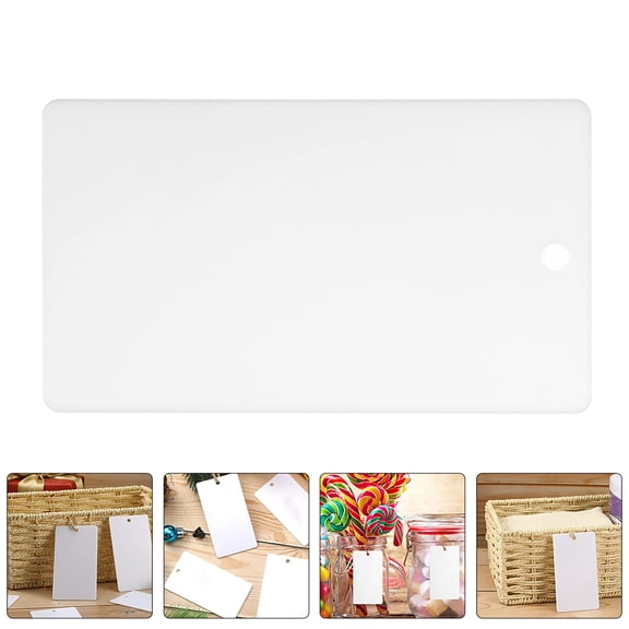 RENACLIPY 32-Pack White Writable Plastic Hanging Tags for Closet, Pantry, Desk Organization and Labeling