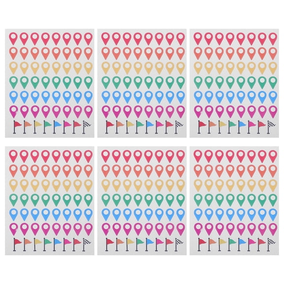 RENACLIPY 336Pcs Self Adhesive Map Location Stickers Multi Color Peel and Stick Travel Markers