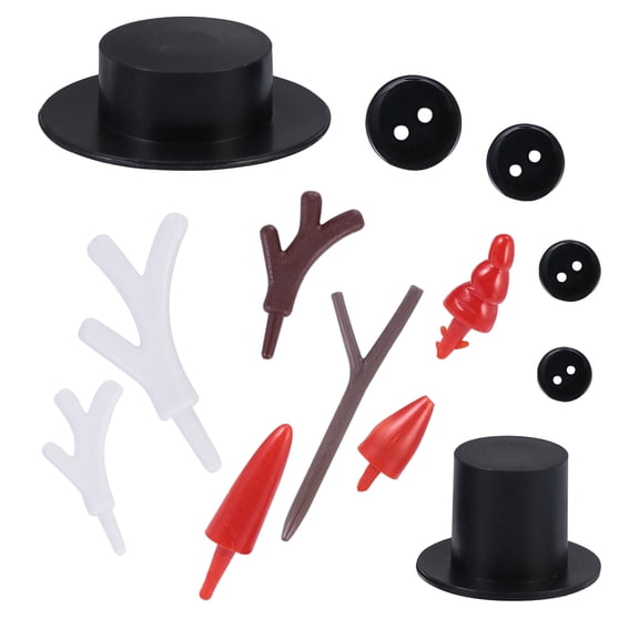 RENACLIPY Snowman Craft Kit with Black Plastic Accessories, 1 Set, 1.5x0.6in, Perfect for Holiday Decorations and Kids Crafts