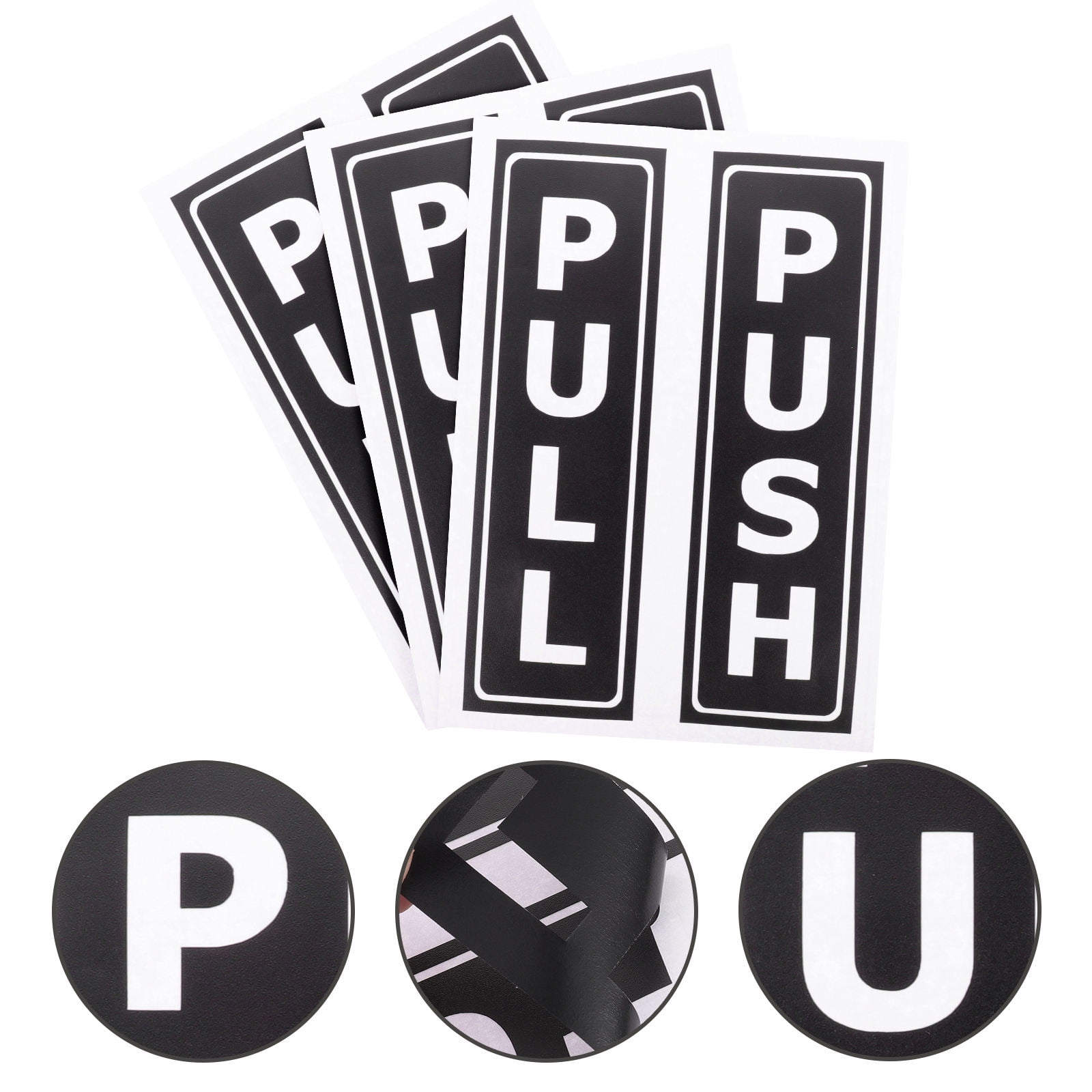 RENACLIPY 3Pairs Black Square PVC Door Stickers for Visible Door Sign ...