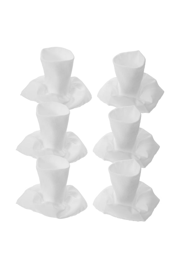 3 Pairs White Elastic Rib Knit Sleeve Cuffs Seamless Replacement for Jackets, Coats, and Sweatshirts