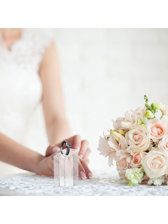 3Pcs Clear Acrylic Ring Display Holder with Single Slot for Vendors Wedding Exhibition Photo Prop