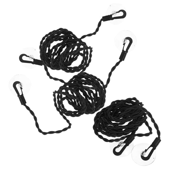 RENACLIPY 3Pcs Black Elastic Clothes Drying Line Portable Retractable Rope for Indoor and Outdoor Use