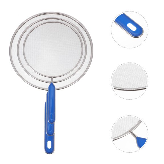 RENACLIPY Splatter Screens with Handles, Easy to Clean, 3-Piece Set for Everyday Cooking