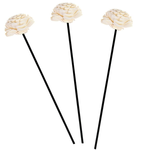 RENACLIPY 3-Pack Aromatherapy Rattan Diffuser Sticks with Dried Flower Decor for Home Fragrance and Relaxation
