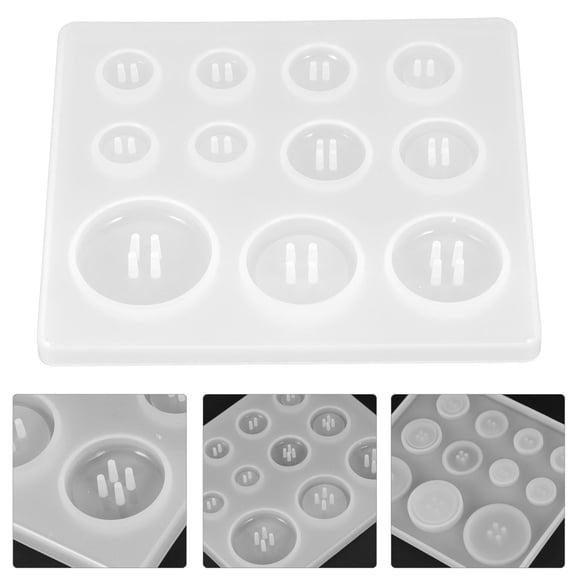 RENACLIPY 3-Pack Transparent Silicone Button Molds for Resin Epoxy Crafting and Jewelry Making
