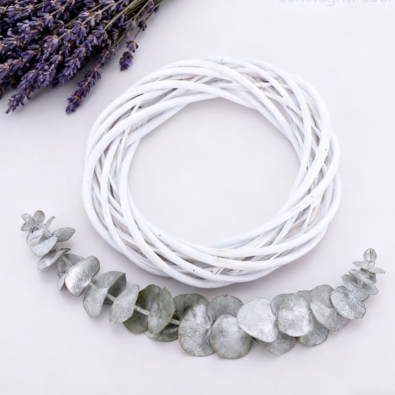 RENACLIPY Set of 3 Natural White Grapevine Wreath , Rattan Vine Branch Hoops for Rustic Farmhouse Home Decoration