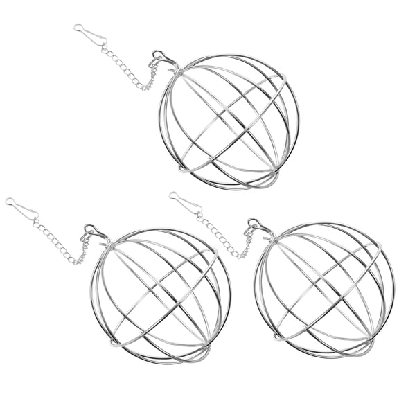 RENACLIPY 3Pcs Outdoor Hanging Hummingbird Nest Builder Basket Plated Silver Wire Globe Design