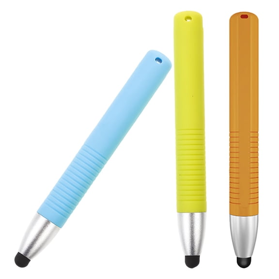 RENACLIPY 3-Pack Silicone Phone Stylus Pens with Ergonomic Design for Smartphones and Tablets, Child Friendly, Assorted Colors