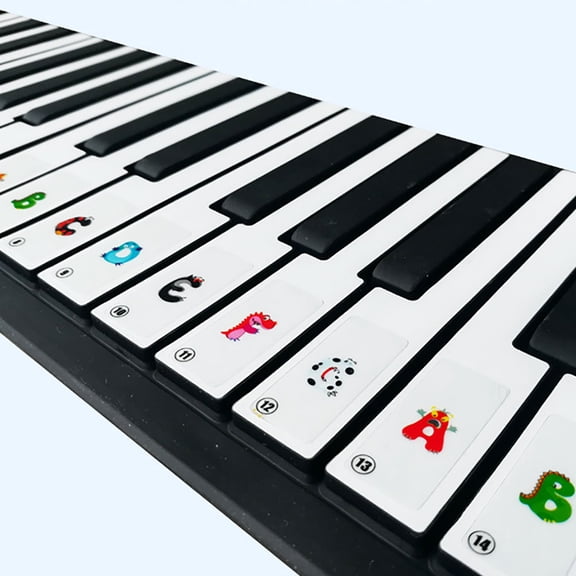 RENACLIPY 3-Pack Multi-Color Piano Keyboard Stickers with Notes, Material for Beginner Musicians