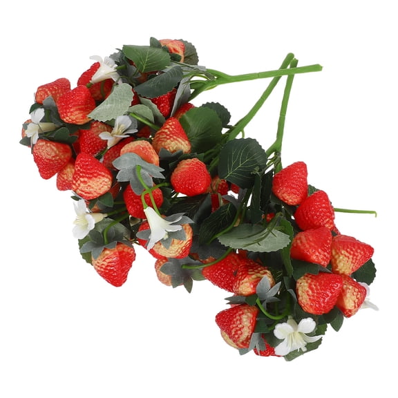 RENACLIPY 3-Pack Plastic Strawberry Stem Decorations for Party Decor, Table Centerpieces, Event Decorations, and Festive Celebrations