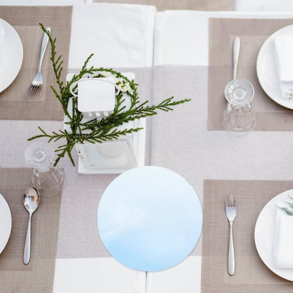 RENACLIPY Set of 3 Plated Acrylic Circle Mirror Trays for Wedding, Party Centerpieces and Table Decoration