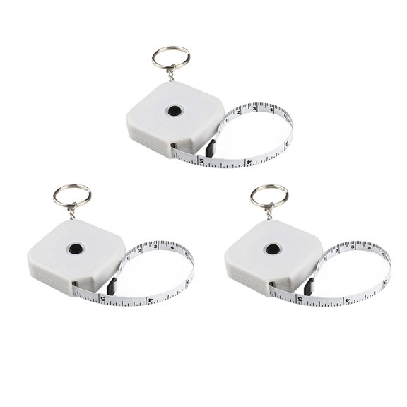 RENACLIPY 3Pcs Small Retractable Tape Measure with Portable Design and Flexible White Square Shape