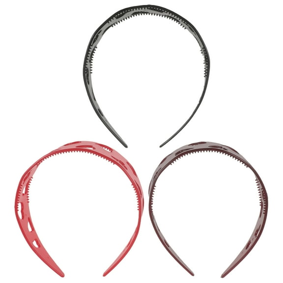 RENACLIPY 3-Pack Women's Valentine's Day Headbands with Assorted Colors and Anti- Teeth for Comfortable Wear