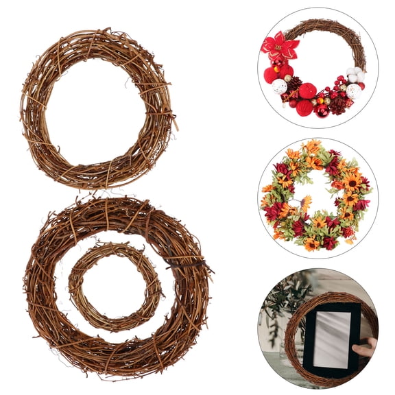 RENACLIPY Rattan Vine Accessories, Natural Twig Craft Supplies, Assorted Colors for Christmas Crafts, 3 Pieces
