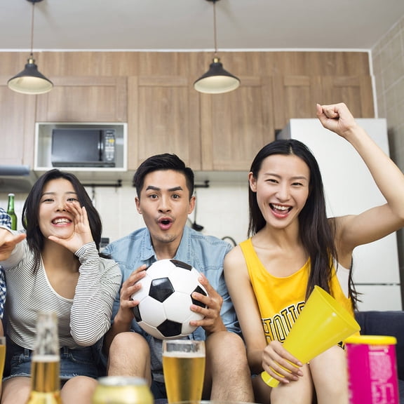 RENACLIPY 3Pcs Durable ABS Yellow Party Horns Noise Makers for Sports Events and Concerts