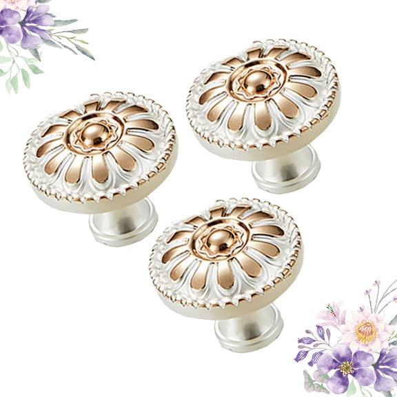 RENACLIPY 3-Pack Mushroom Shape Wood Door Knobs Multi-Color Cabinet Drawer Hardware Stylish and