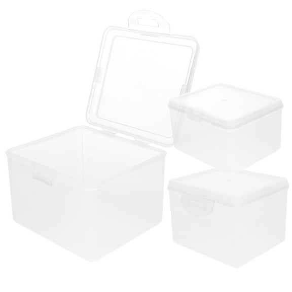 RENACLIPY 3-Pack Rectangular Paper Storage Boxes with Multiple Compartments for Office, Home, and Desk Organization