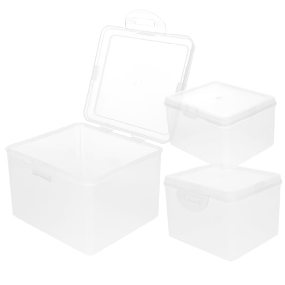 RENACLIPY 3-Pack Rectangular Paper Storage Boxes with Multiple Compartments for Office, Home, and Desk Organization