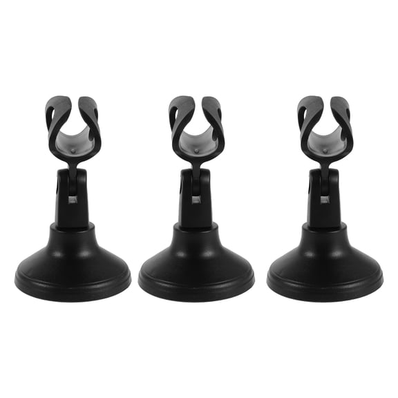 RENACLIPY 3-Pack Adjustable Microphone Stands with Clamp, Black Desktop Holders for Podcasting, Streaming, Recording, and Broadcasting