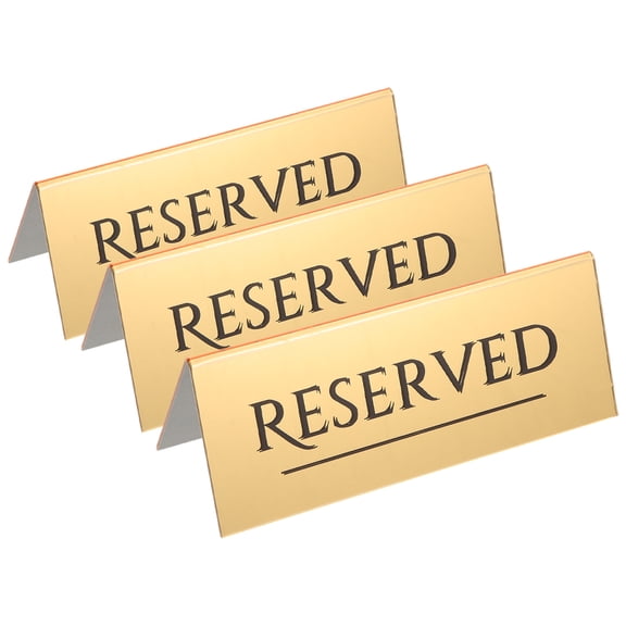 RENACLIPY Acrylic Wedding Reserved Signs, Golden and Elegant for Event Decoration, 3Pcs