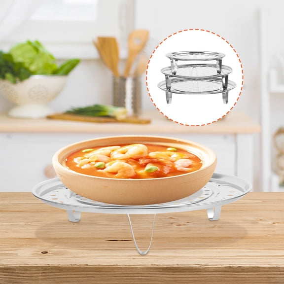 RENACLIPY Medium Steamer Tray Stand Set of 3, Kitchen Cooking Tools for Home & Hotel, and Easy to Clean Accessories