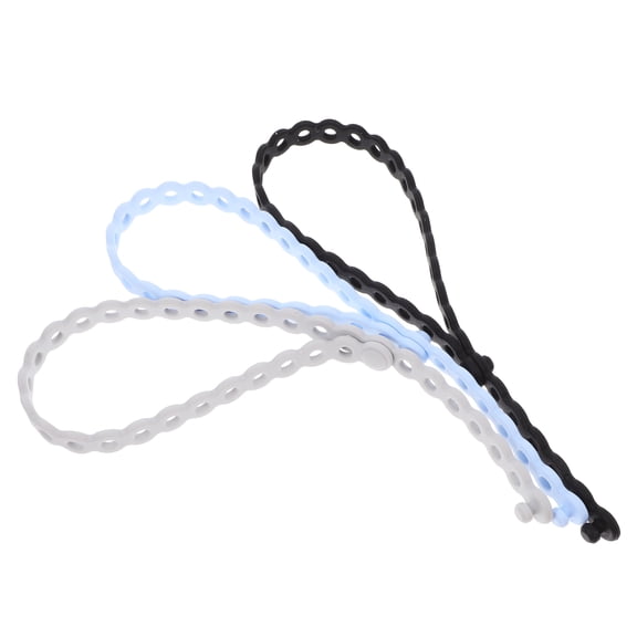 RENACLIPY 3-Pack Silicone Adjustable Straps for Cable Management and Packing, Multi-Color, Flexible and Reusable