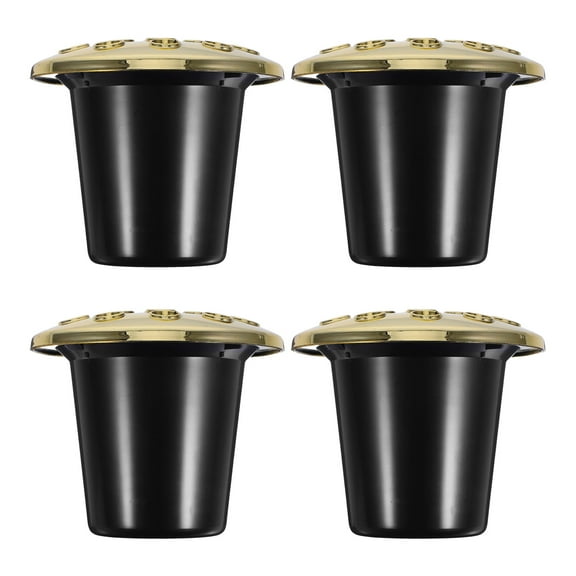RENACLIPY 4 Pcs Memorial Vase Liners Plastic Holders for Cemetery Flowers Elegant Color Decoration