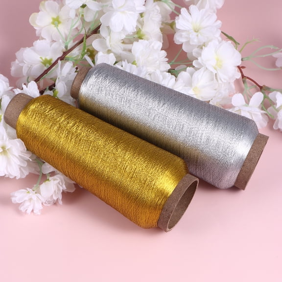 RENACLIPY 4 Rolls Metallic Embroidery Crochet Threads in Polyester for Festive Crafts and Projects
