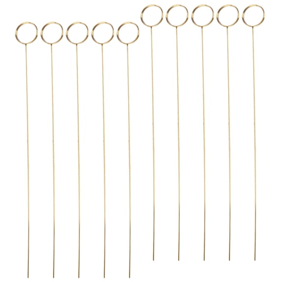 RENACLIPY 40Pcs Golden Metal Flower Card Holder Sticks with Smooth Finish for Party Decorations