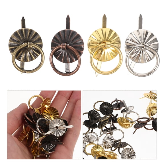RENACLIPY 40Pcs Round Iron Cabinet Knobs for Drawers and Furniture, Mini Handles for Home and Office