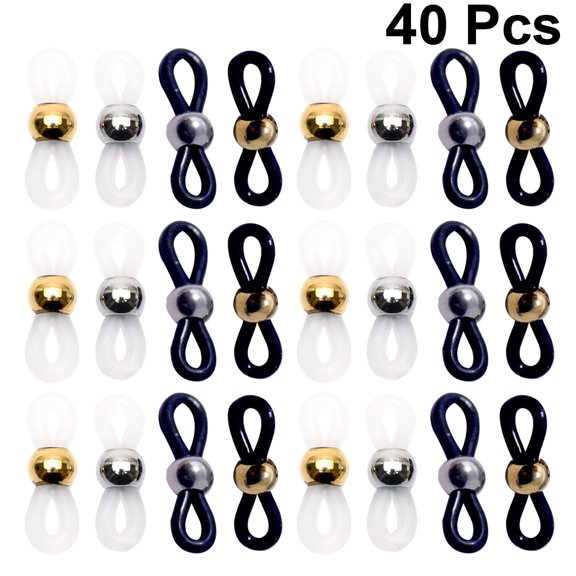 RENACLIPY 40Pcs Silicone Eyeglass Holder Rings for Stable Non Slip Adjustable Glasses Accessory