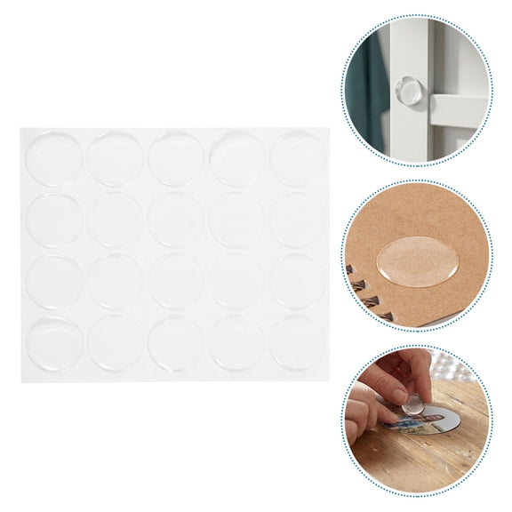 RENACLIPY 40Pcs Transparent Glossy Resin Dome Stickers Round Self Adhesive for Craft Decoration