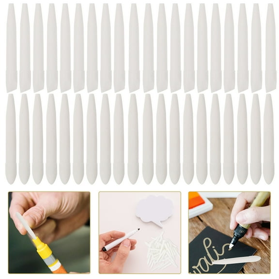 RENACLIPY 40Pcs Universal Paint Pen Points White Replacement Tips for Smooth Writing and Easy Use