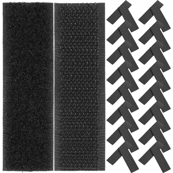 RENACLIPY Black Nylon Hook and Tape, 48 Pairs, and Easy to Use for Crafts, Home, Office, and Organization Solutions