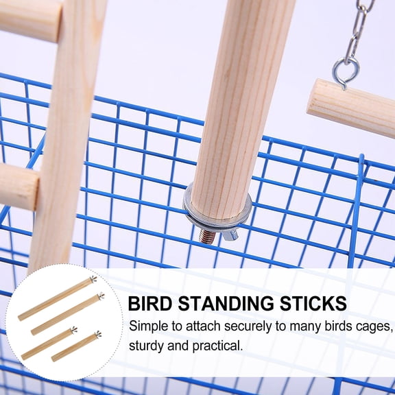 RENACLIPY 4PCS Bird Perch for Cage Stainless Steel Coordination Improvement for Pet Owners