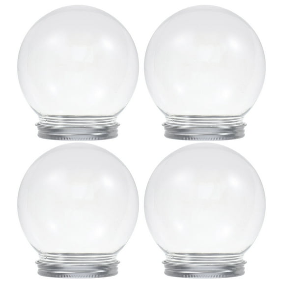 RENACLIPY 4-Pack Clear Plastic Water Globes for Crafts, Transparent Decorative Pet Water Globe Supplies for Projects