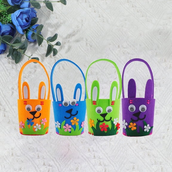 RENACLIPY Easter Flower Basket Toy for Kids, Assorted Colors, Creative Crafts, Safe Cloth Material, 4PCS Set