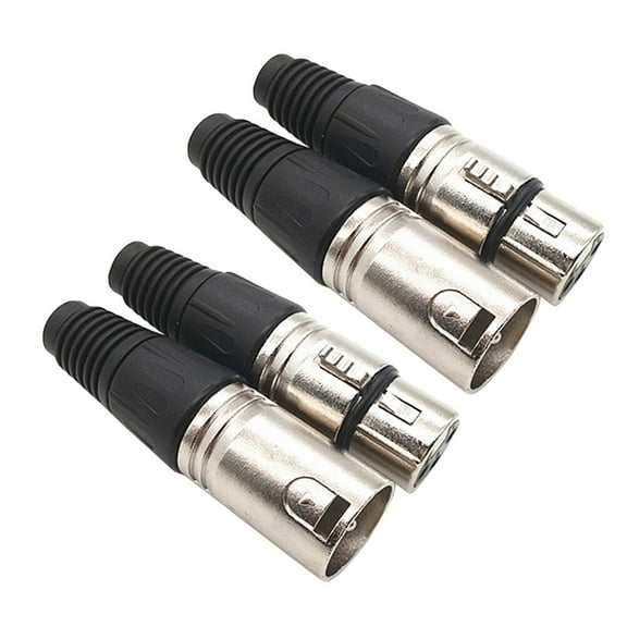 RENACLIPY 4Pcs Male Xlr Plug 3 Pin Type Microphone Line Connector