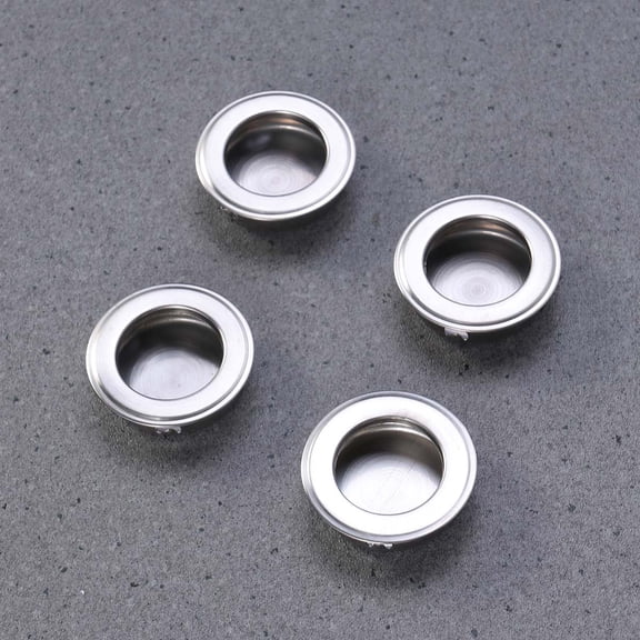 RENACLIPY 4-Pack Stainless Steel Round Flush Pull Handles for Cabinet Doors, Drawers, Sliding Door Hardware