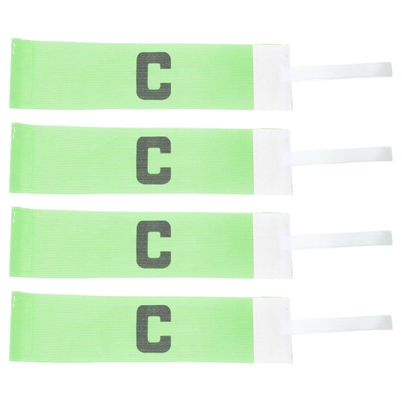 RENACLIPY 4Pcs Adjustable Sport Captain Armband Nylon Light Green Elastic Arm Bands for Adults for Fan Gear