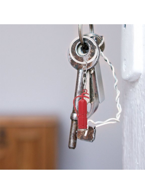 4-Pack Firefighter Alloy Keychains with Red Firefighter Charms for Keys, Bags, and Decorative Use