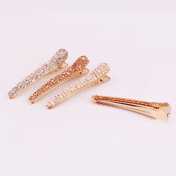 RENACLIPY 4Pcs Artificial Crystal Alligator Clips for Hair Stylish Sparkling Accessories Assorted Colors