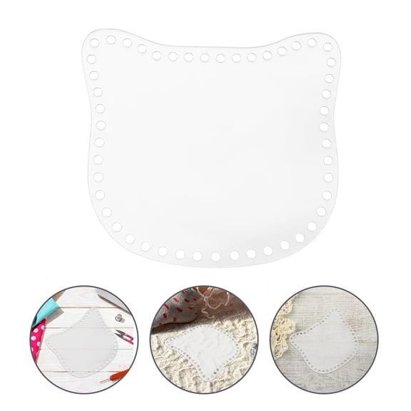 RENACLIPY 4Pcs Cat Design Acrylic Base Board for Crochet Basket Handbag Purse Craft Transparent