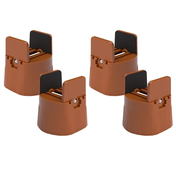 RENACLIPY 4Pcs Coffee Plastic Bed Risers Furniture Feet Pads Anti Skid Durable Table Leg Protectors
