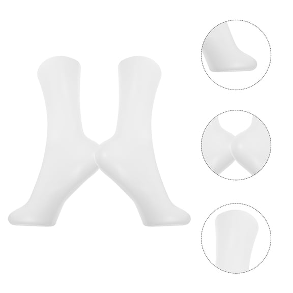 RENACLIPY Set of 4 White Plastic Foot Mannequins for Womens Shoe Display, Foot Models for Retail Showcases