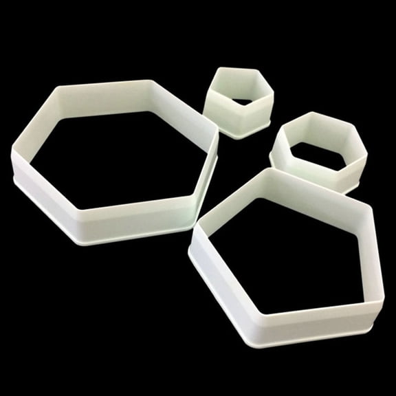 RENACLIPY 4Pcs Football Cutter Mould Set for Cake Decorating with Hexagon Shape Design